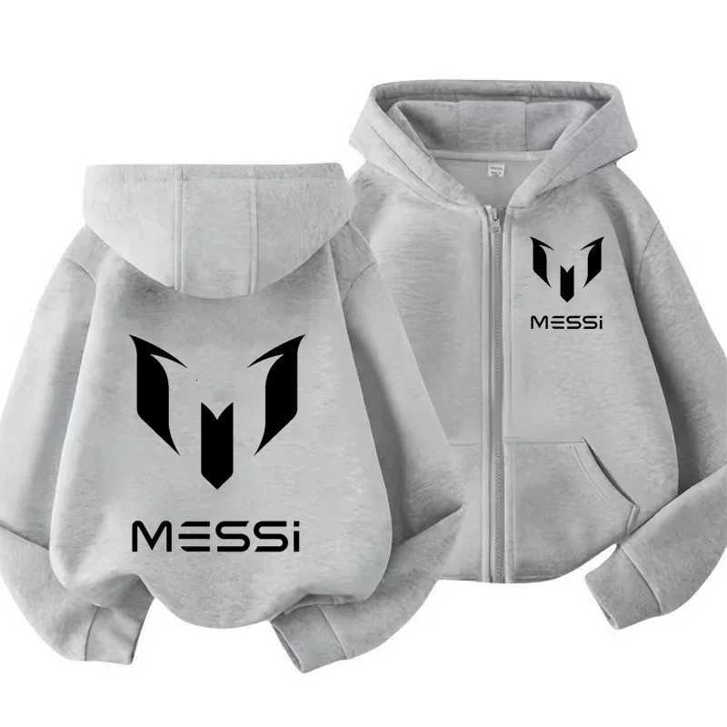 Messi Hoodie Childrens Clothing Spring Fall Long Sleeve Hooded Zipper Hoodie Sportswear Baby Boys 314 Years Old Football CoatT251030