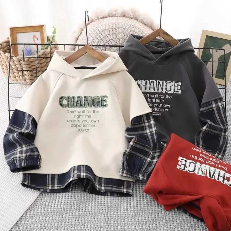 Boys Hooded Sweatshirt Kids Autumn Pullovers Spring New Letter Long Sleeve Tops Childrens Loose Fashion Coat Teenage ClothesT251030