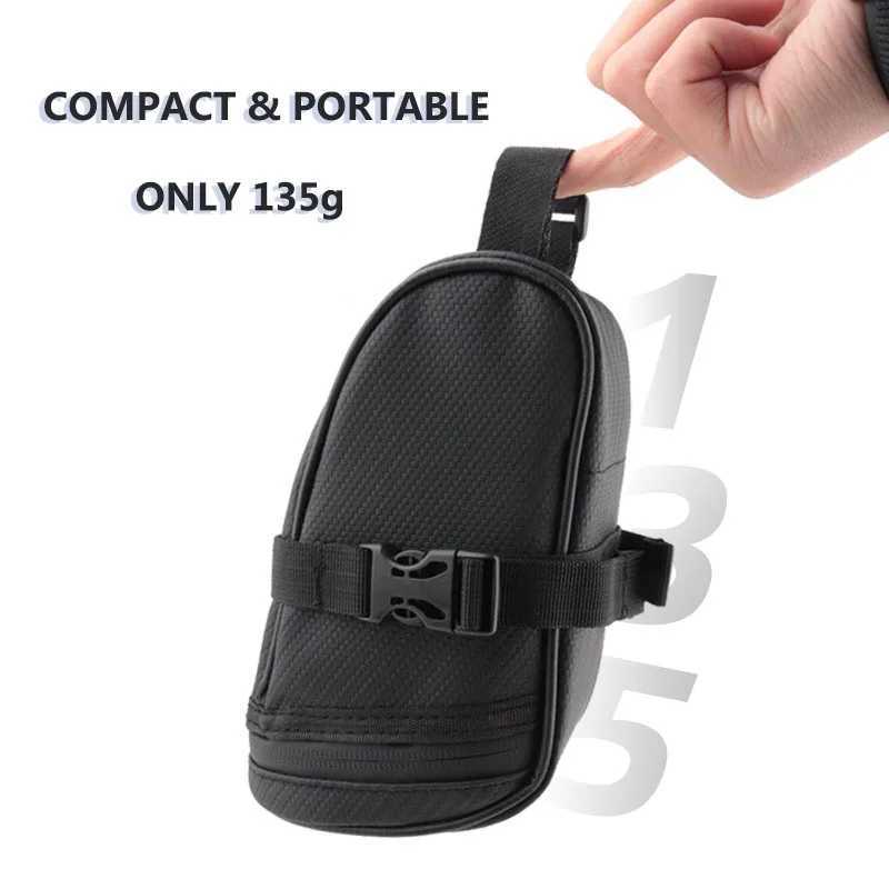 Waterproof Bicycle Saddle Bag Portable 1L MTB Rear Bag Reflective Bike Leather Storage Bag Bike Accessories H251029