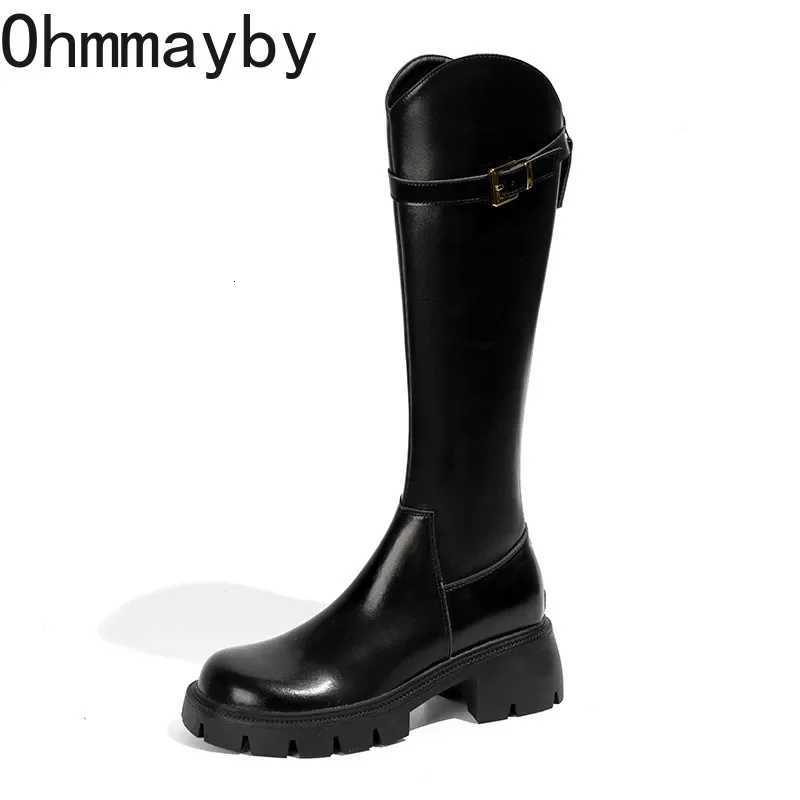 Women Knee High Boots Fashion Knight Long Booties Square High Heels Autumn Winter Warm Short Plush Shoes Z251029