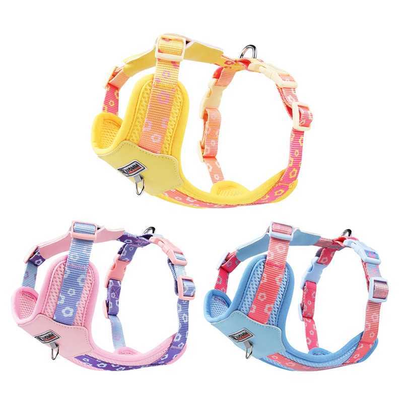 OODUDUOO Dog Harness and Leash Set Adjustable Pet Harness Vest For Small Medium Dogs Pet Collar Dog Chest Strap Outdoor Supplies J251129