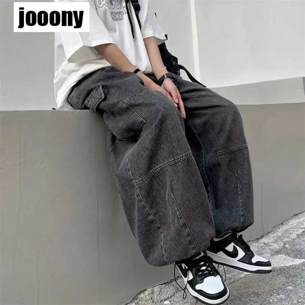 2022 Spring Autumn Trousers y2k baggy jeans for men Wide leg Pants Pockets Elastic Waist Streetwear Loose comfortable Pants J251030