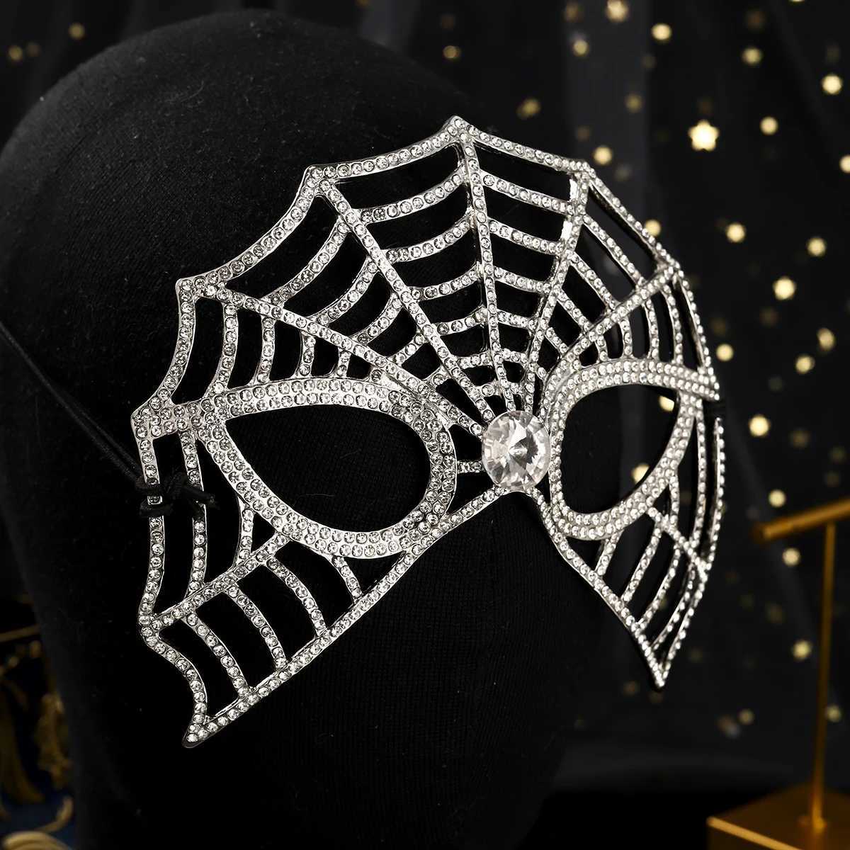 European and American Halloween Baroque Rhinestone Spider Alloy Mask Party Dance Sexy Mask AccESSories For WomenW251029