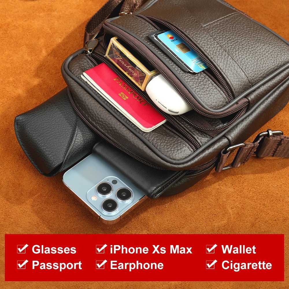 WAL Hots Mens Shoder Bags Casual Messenger Bag Genuine Leather Gift for Man Y251011