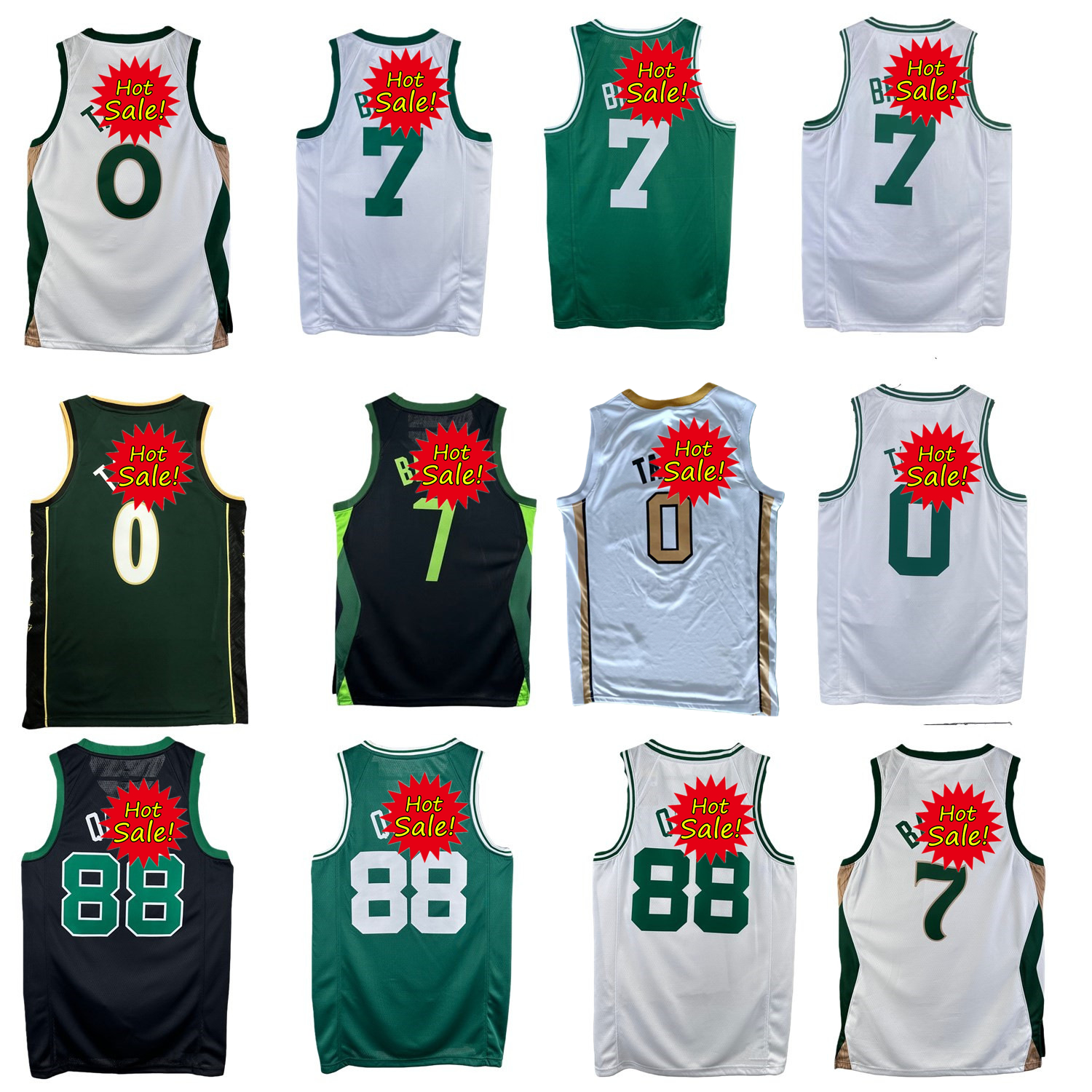 #0 Jayson Tatum Basketball Jersey #7 Brown Neemias Queta Larry Bird Paul Pierce Kevin Garnett City 2025 New Youth Men S M L XL XXL