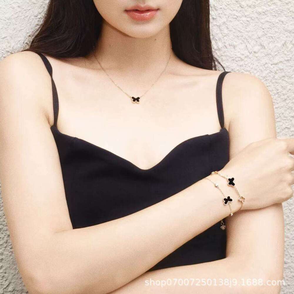 New Butterfly Necklace Women, Unique Duka Design Earrings, Black Onyx Bracelet, Valentine's Day Gift for Girlfriend