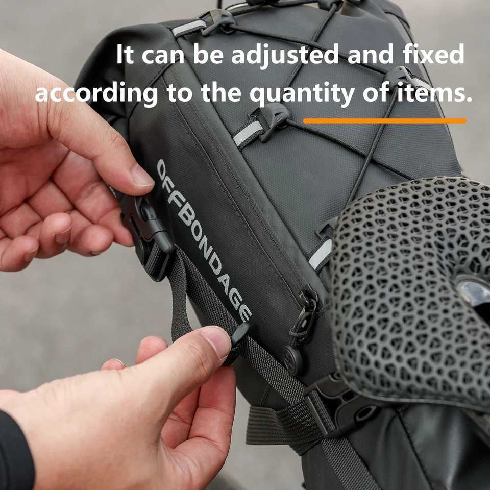 OFFBONDAGE Bicycle Saddlebag Waterproof 15L Large Capacity Bike Bag Cycling Tail Bag MTB Foldable Rear Bag Bike Road Luggage H251029