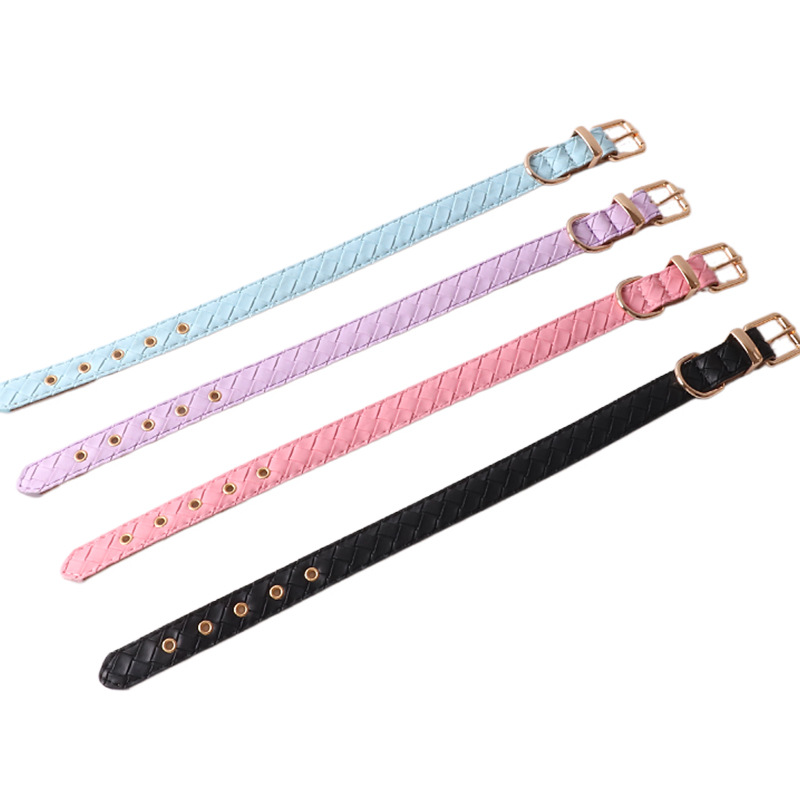 Woven Pattern Dog Collar & Leash, Multi-Color Options, Sturdy Metal Buckles, Adjustable Sizes, For Dogs of All Sizes, Durable Fashionable Pet Walking 