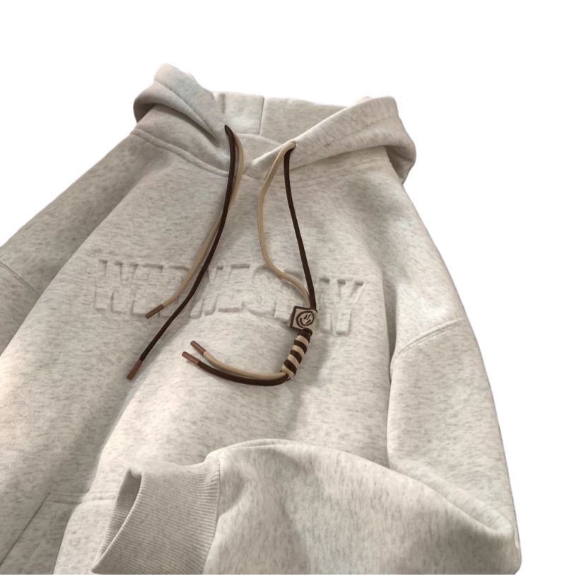 The thick hooded sweatshirt for men's spring and autumn Embossed Letters Casual Hooded Sweatshirt Loose Comfortable Men Women Hoodies