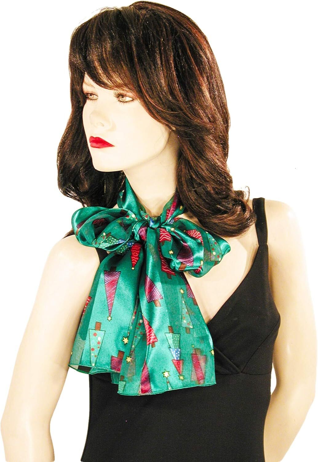 Custom Colorful Christmas Tree Holiday Scarves with Gift Box Option