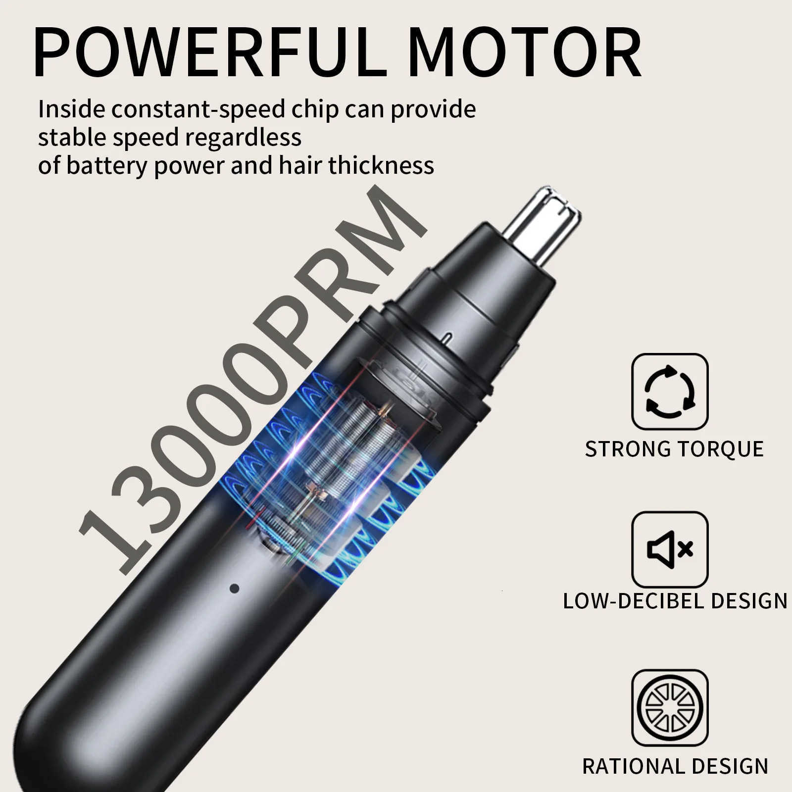 Electric Nose Hair Trimmer Portable Nose Ears Hair Eyebrow Trimmer for Men Rechargeable Painless Clipper Z251030