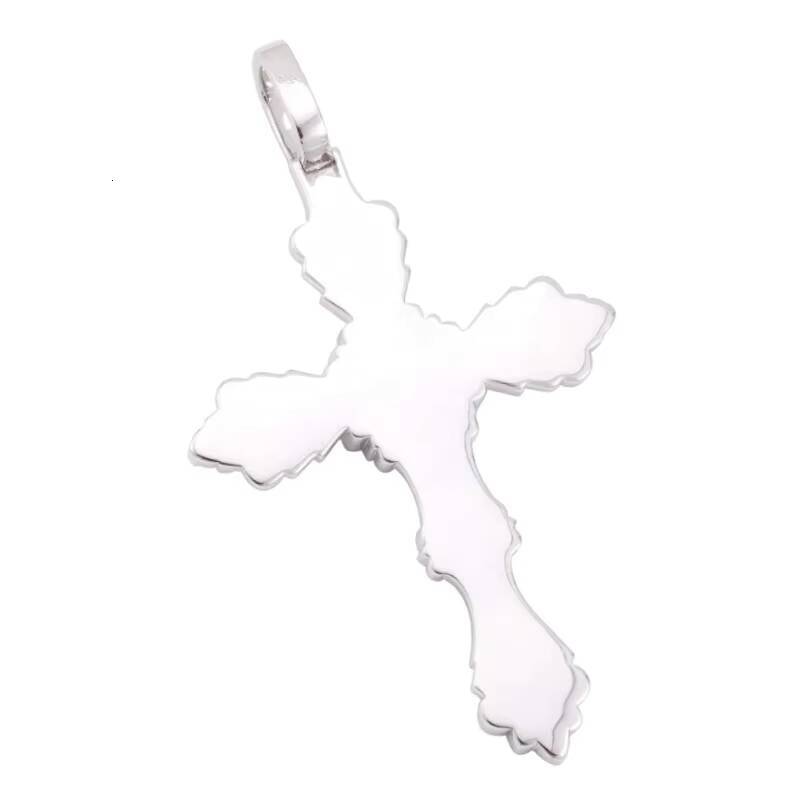 Hip Hop Iced Bling 925 Sterling Silver Cross Pendant VVS Moissanite Cluster Pass Diamond Tester Ornamental for Men Christian