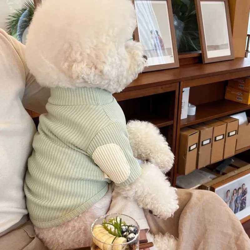 Fashion Pet Dog Bottoming Shirt Puppy Solid Color Clothes Winter Teddy Warm Two Legged Clothing Pet poodle Pullover Dog ets C251030