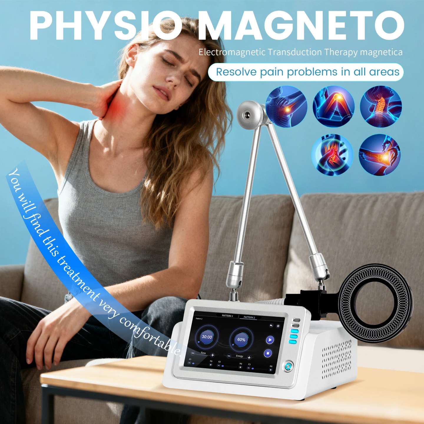 Body Physiotherapy Machine EMTT Physio Magnetotherapy Pulsed Machines PMST Pulled Muscle Bone Pain Relief Arthritic Healthy Machine