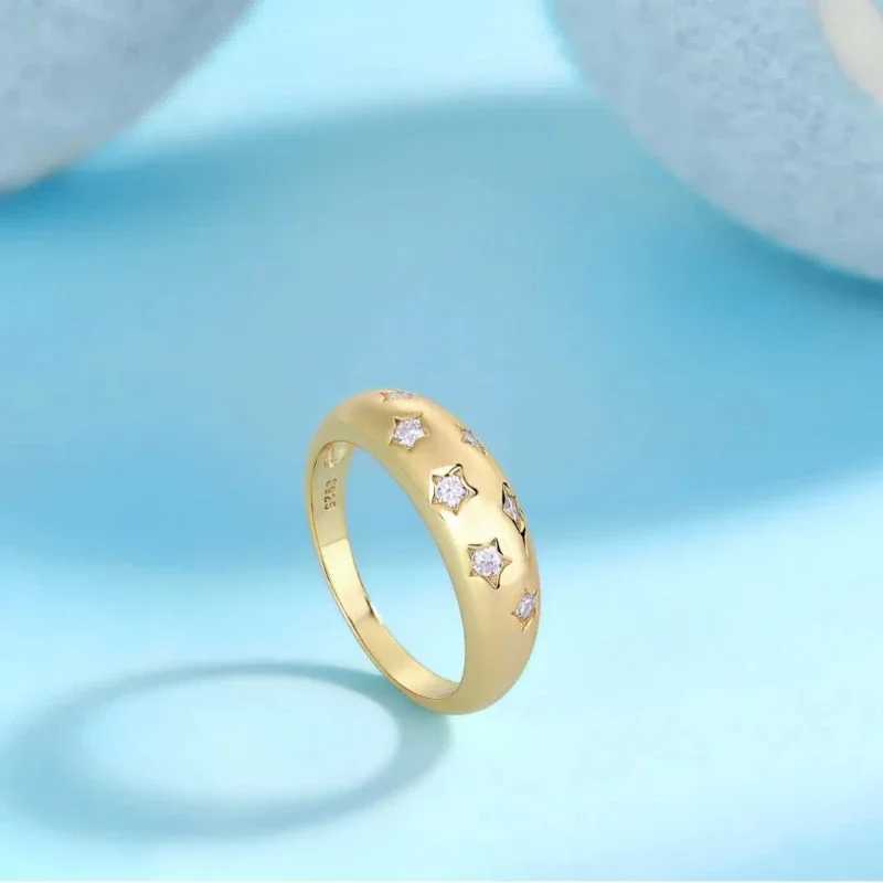 S925 Silver Gold Plated Ring Moissanite Ladies Wedding Engagement Fine JewelryW251030