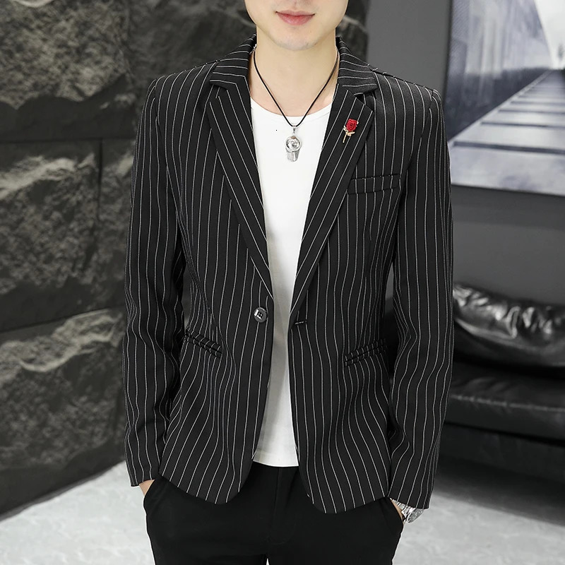 Blazer Mens Fashion Business Gentleman Stripe Outdoor British Style Trend Wedding Banquet Luxe Casual 251028