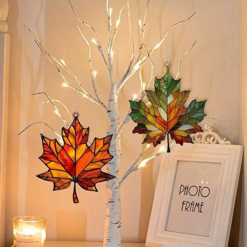 Artificial Acrylic 2D Maple Leaf Autumn Fake Leaves Garland Maple Leaves Vine Thanksgiving Christmas Wedding Party Decoration C251030