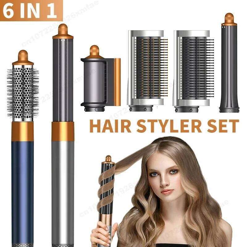 6 in 1 High-Speed Negative Ion Multi Hair Styler Professional Blow Dryer Brush Curling Gift for Women