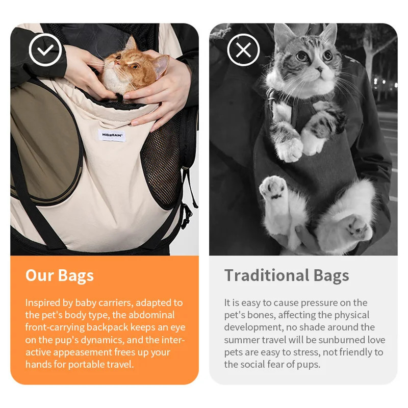 Pet Chest Backpack Front Carrying Tote Backpack Dogs and Cats Breathable Portable Outdoor Bag Shoulder Cat Bag 251030