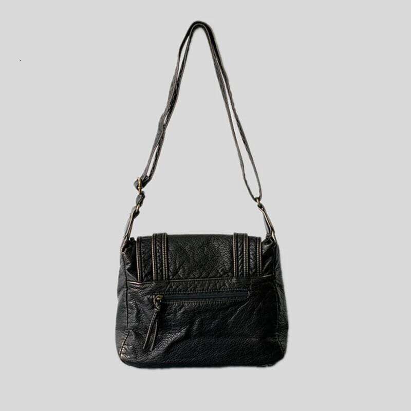 Annmouler Designer For Women Vintage Shoulder Quality Crossbody Soft Large Capacity Motorcycle Bag Leather Purse