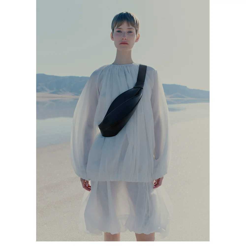 Designer bag hot large capacity low shaped persali niche travel smooth cowhide crossbody bag Y251029