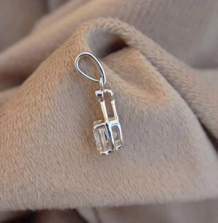 925 Sterling Silver Minimalist Bridesmaids Pendant Cushion Cut Moissanite Dainty Tiny Charm Jewelry for Women