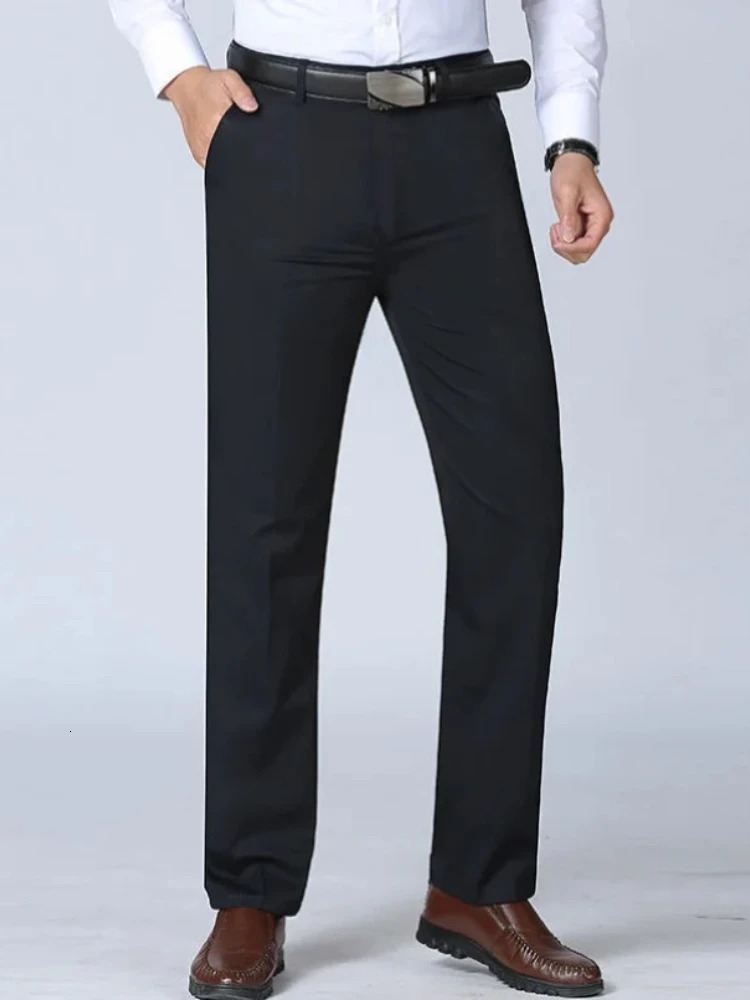 Mens Summer Thin Suit Pants Casual Autumn Thick 100 Cotton Classic Business Fashion Stretch Trousers Male Clothes GOZBKF 251028