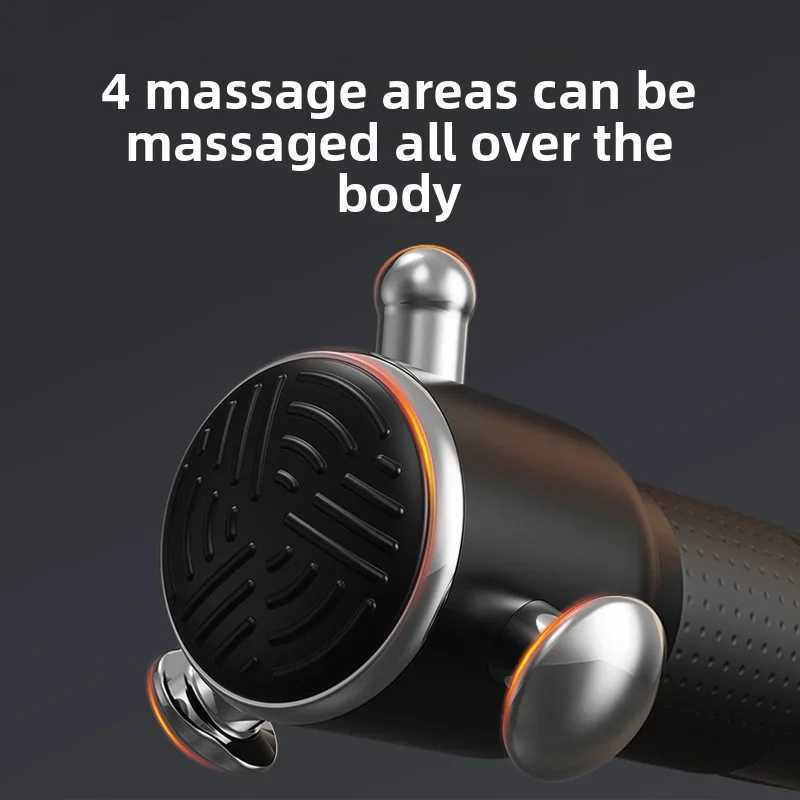 High Frequency Fascia Gun Handheld Cordless Rechargeable 3 Speeds Deep Muscle Massager with 4 Massage Heads for Full Body J251030