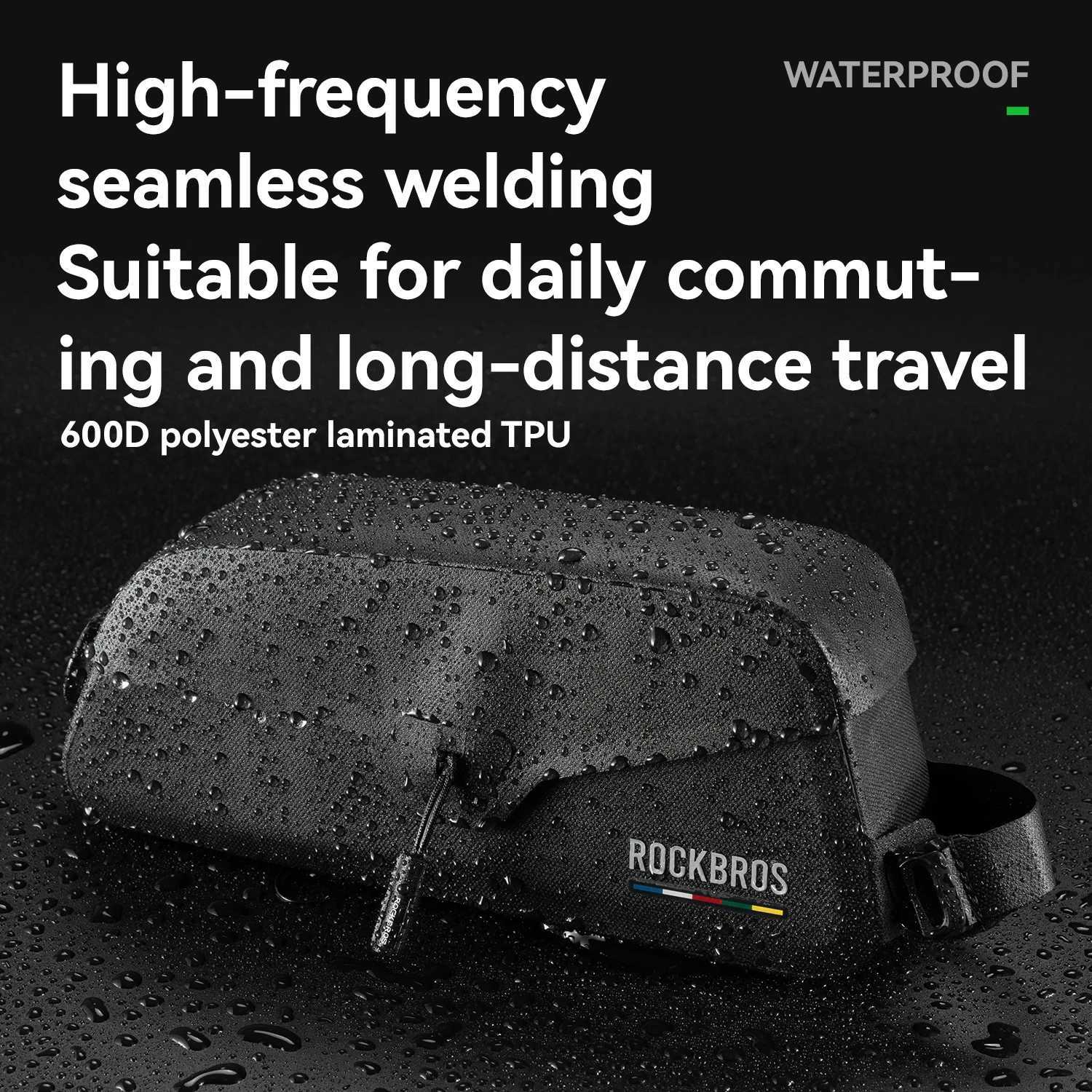 ROCKBROS ROAD TO SKY Bicycle Bag Magnetic Suction Front Bag Waterproof Pipe Mobile Phone Bag MTB Road Bike Riding Front Bag H251029