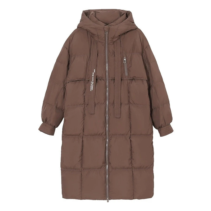 Women Winter Long Cotton Coat 2025 Warm Thicken Cotton Padded Jacket Korean Loose Hooded Parkas Coat Women Outwear 251030
