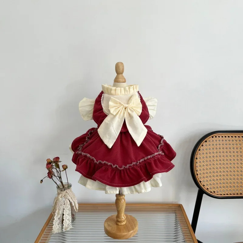 Cat Skirt Bow Princess Skirt Pet Lolita Dress Teddy Bichon Yorkshire Terrier Dog Skirt 251029
