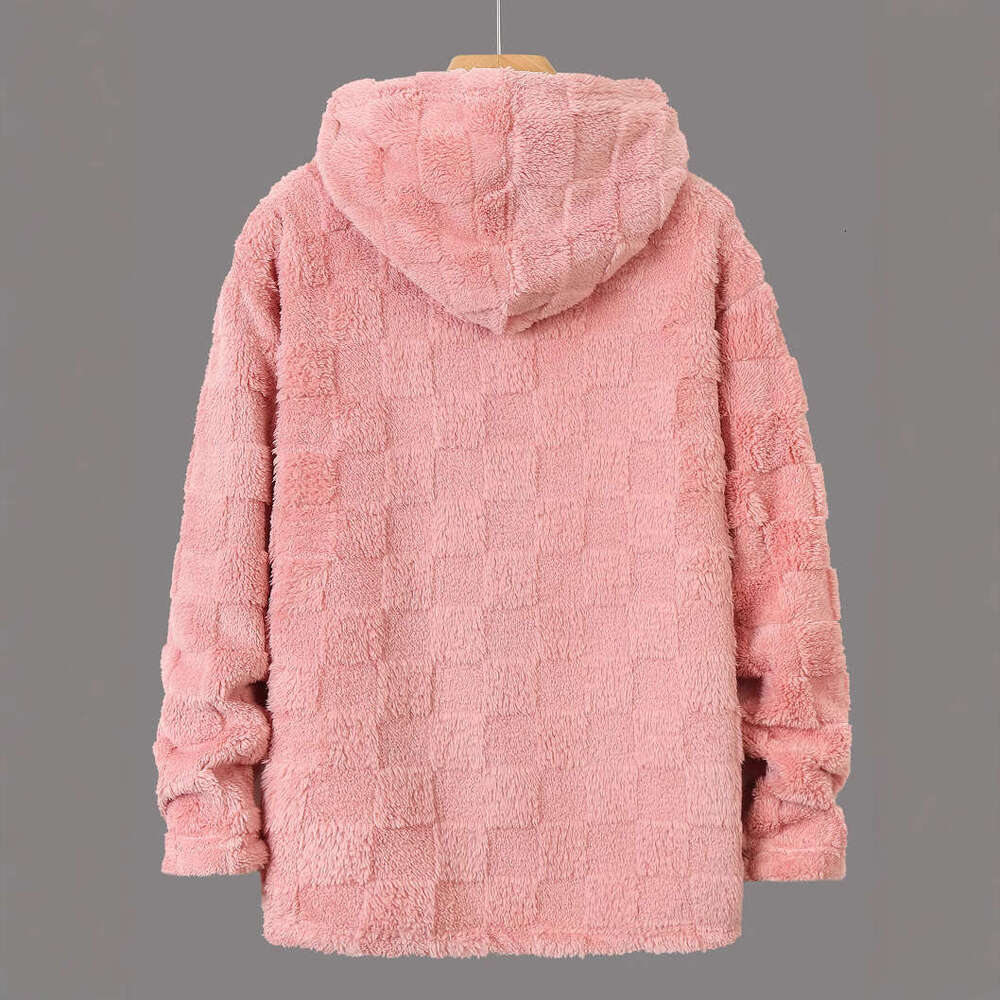 Winter Men's New Thickened Fleece Hooded Sweatshirt Trendy Casual Top Couple Zipper Jacket