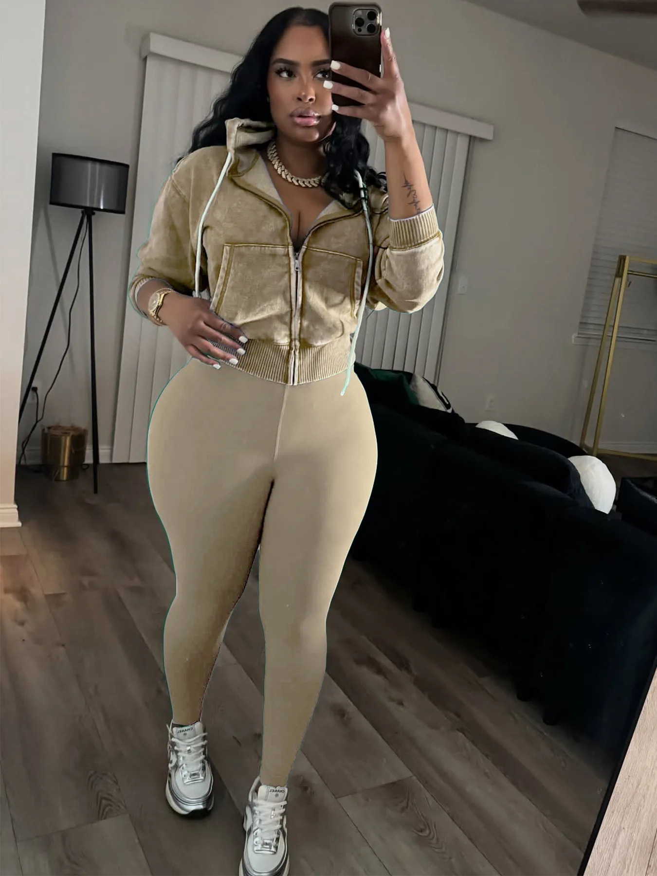 Weird Puss Sporty 2 Piece Set Woman Tracksuit Fall Trend Warm Hooded Zip JacketLeggings Matching Street Casual Stretch Outfits 251029