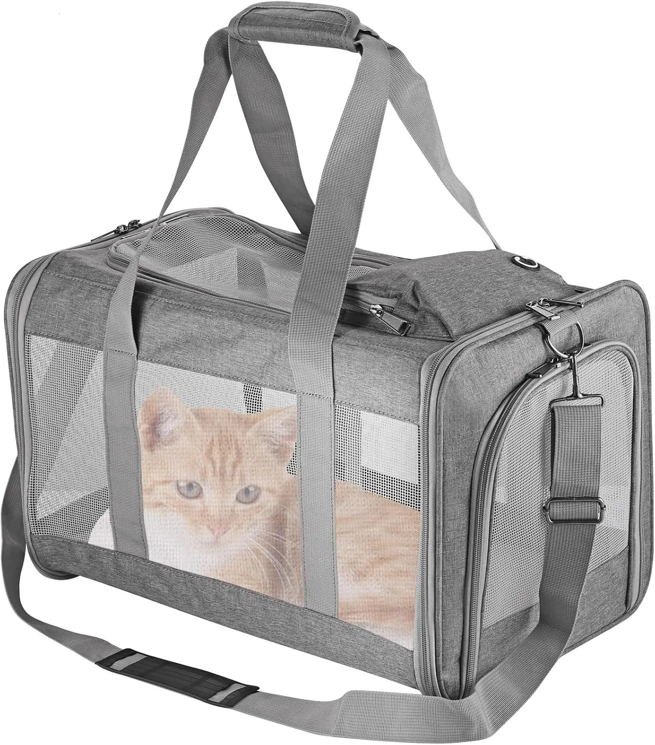 Airline Approved Pet Carrier for Cats Dogs Soft Travel Bag with Breathable Honeycomb BoardRemovable Support Board for Vet 251030