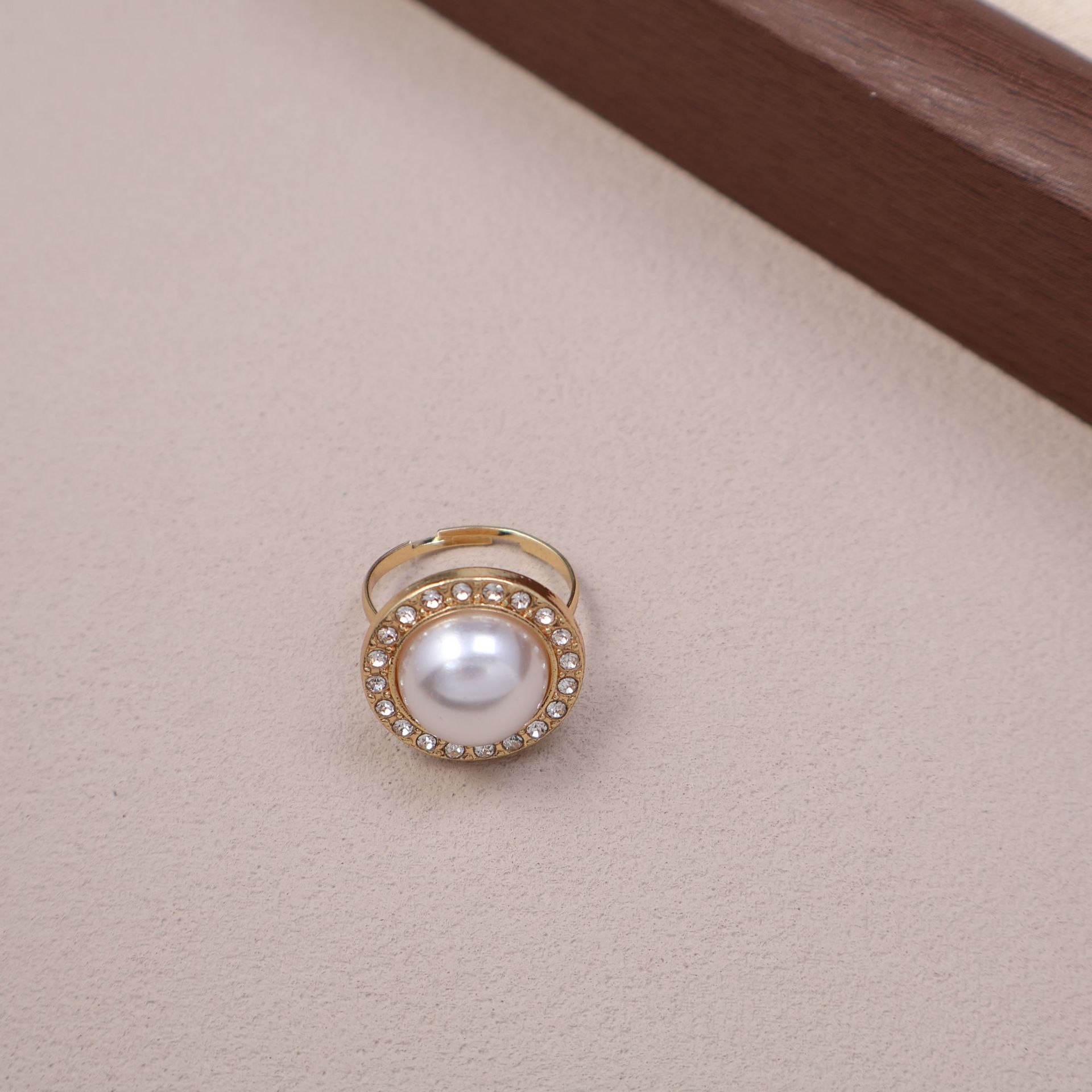 Designer ring Turquoise pearl ring plated with 18K gold and full diamond ring fashionable Opening Adjustable Ring Valentine's Day gift free shipp