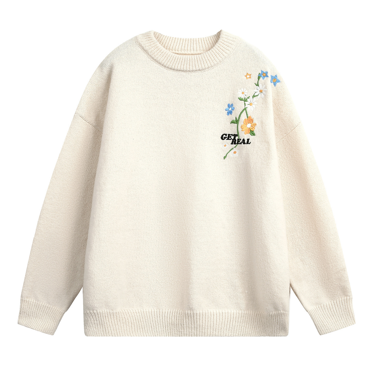 Textured Floral Embroidery Sweater Designer Sweater For Men New Loose Pullover Knitwear For Autumn And Winter Thickened Warm Sweater Jacket