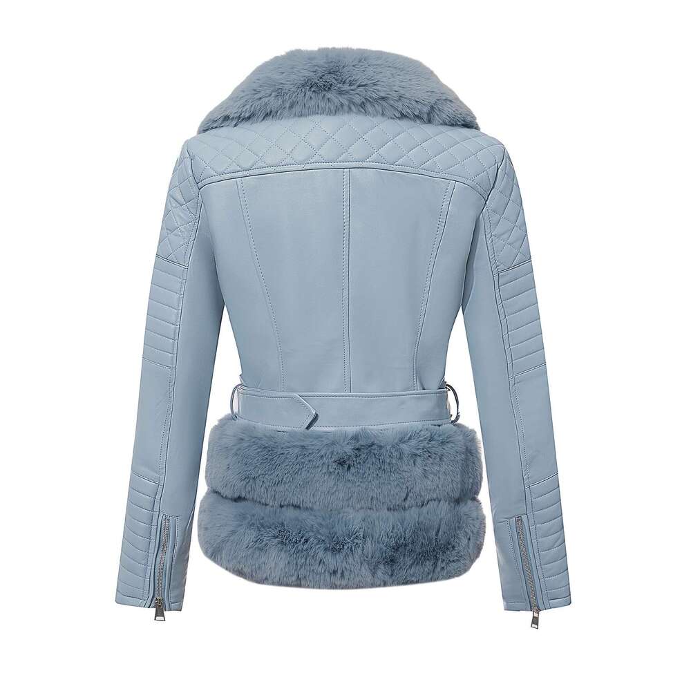 Soft Pastel Pink Women S Elegant Vintage PU Jacket Winter With Belt Non Porous Easy Clean Outerwear For Formal Everyday Events Fall Winter Fashion