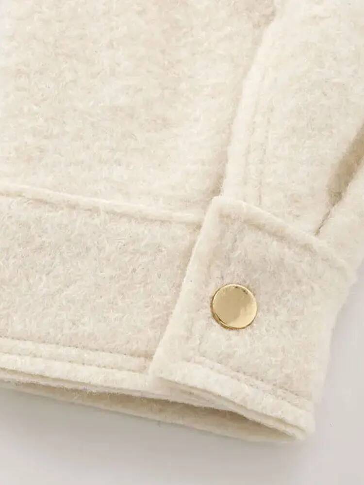 winter jacket women Cropped Jacket with Pockets for Women, Long Sleeve Coat, Front Zipper, Female Outerwear, Chic Tops, Fashion