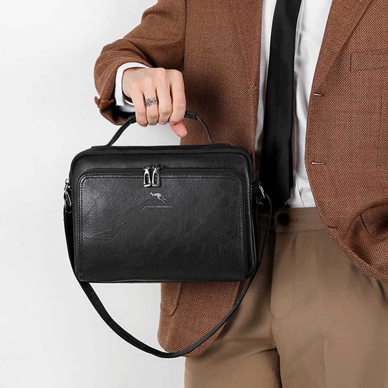 MenS Shoder Bag Briefcase PU Leather Cross Handbag Tote Cmuting Messenger Bolsas Crossbody Square Side Phe Pouch Bag M Y251011
