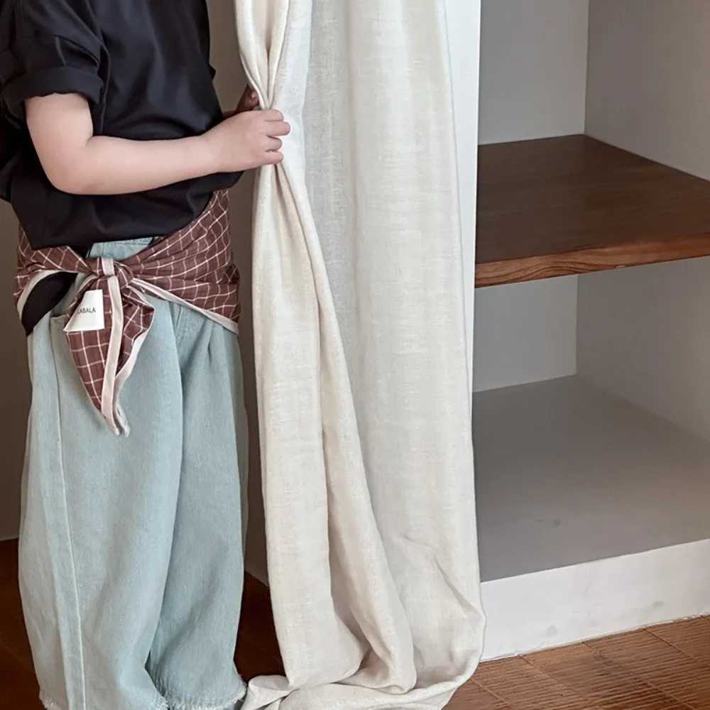 Vintage Korean Childrens Scarf Plaid Striped Triangle Bandana Boys Girls Sweet Waist Scarf TurbanW251029