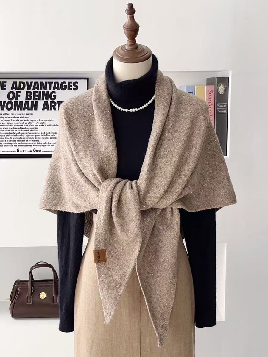 T2200 Wool Solid Color Scarf for Women, Soft for Winter