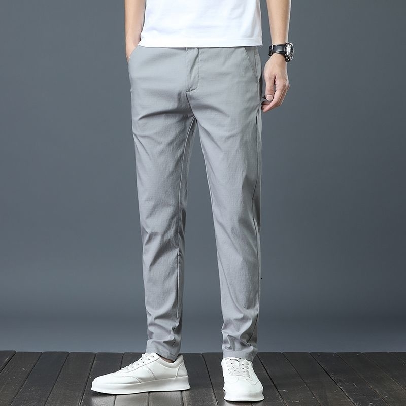 Ice Silk Mens Golf Midweight Casual Pants Sports Simple n Khaki Black Slim Straight Leg Stretch Trouse y251010