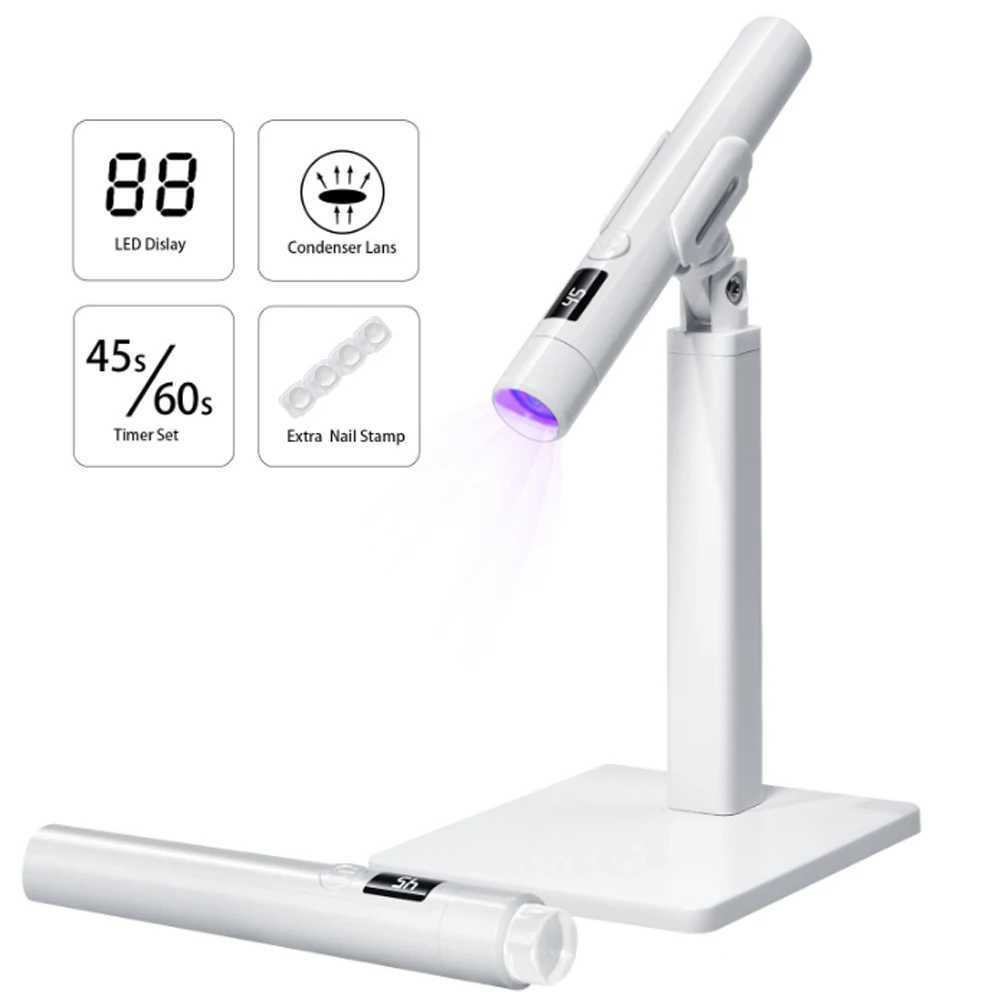 Mini UV LED Nail Lamp Nail Dryer Machine Portable USB Rechargeable Quick Drying Nail Gel Handheld Manicure Lamp for Nails Art L251030