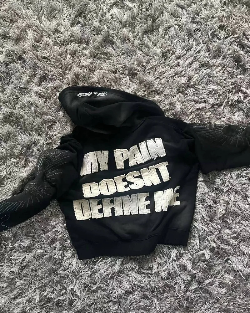 Autumn And Winter Fashion Letter Embroidery Patch Zipper Sweater Women Y2K Harajuku Retro Gothic Casual Joker Sports Sweater 251030