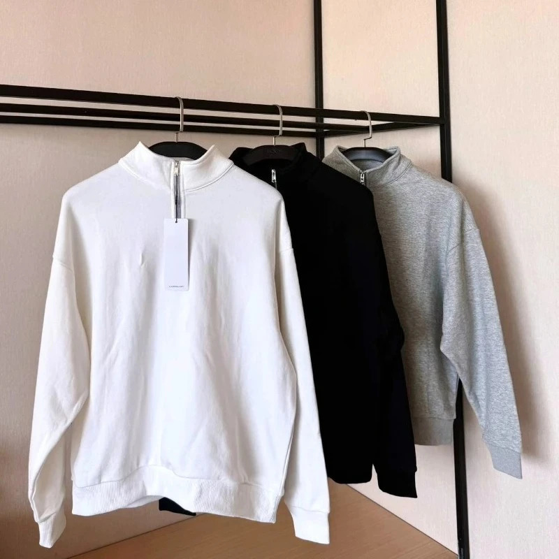 Longsleeved Solid Gray Zip Hoodie Sweatshirts Leisure Top Sport Yoga Stand Up Collar Pullover Fitness Loose Coat Autumn 251016