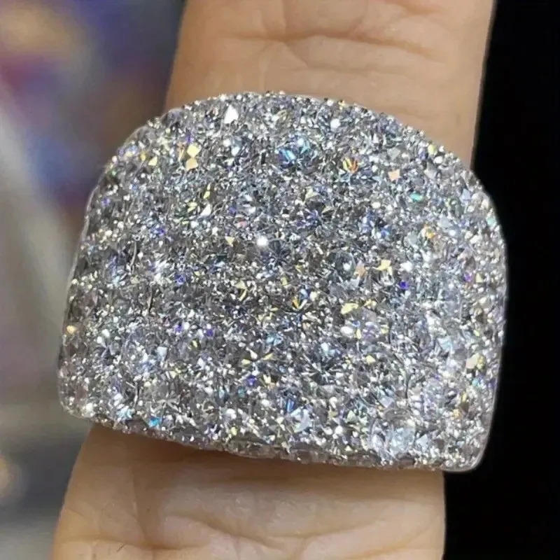 925 Sterling Silver Crystal Cubic Zirconia Rings Gorgeous Wedding Band Accessories for Women Female Jewelry 251023