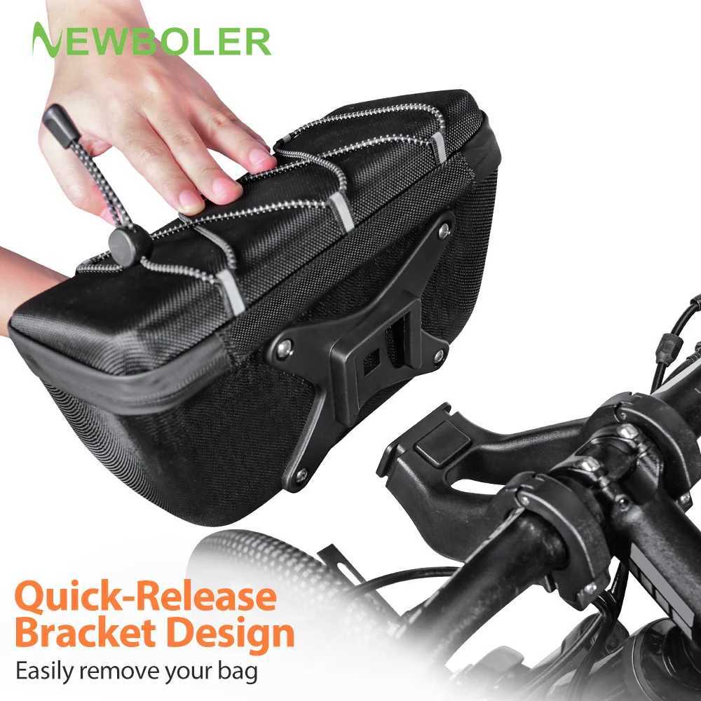 NEWBOLER Multifunctional Bike Front Bag Waterproof Cycling Head Bag EVA Hard Shell Bicycle Handlebar Bag Cycling Accessories H251029
