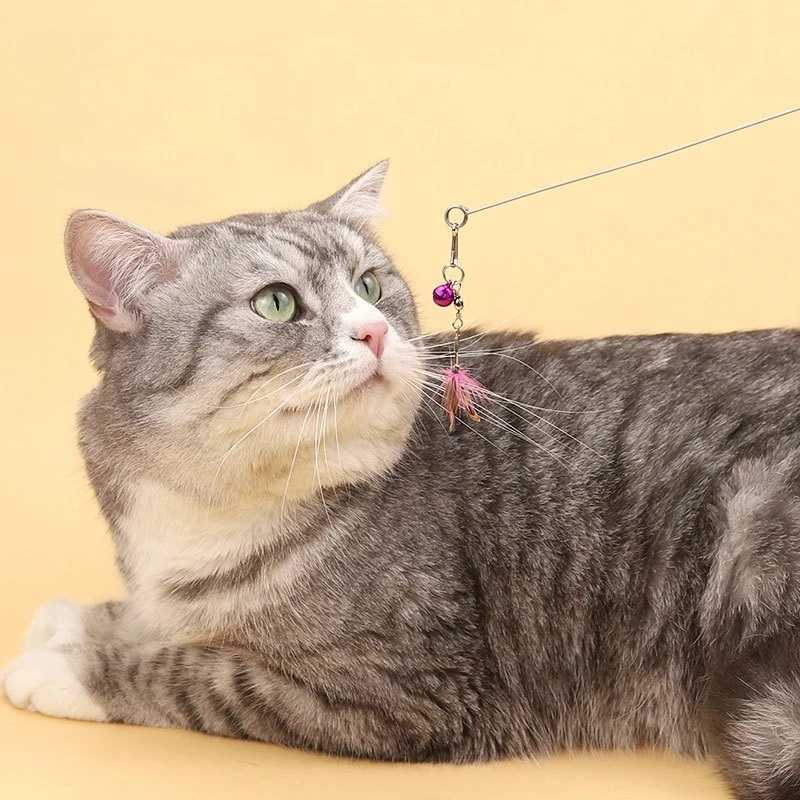 Wholesale Cat Teaser Bug Funny Cat Stick Toy Feather Rod Pet Toy S251029{category}