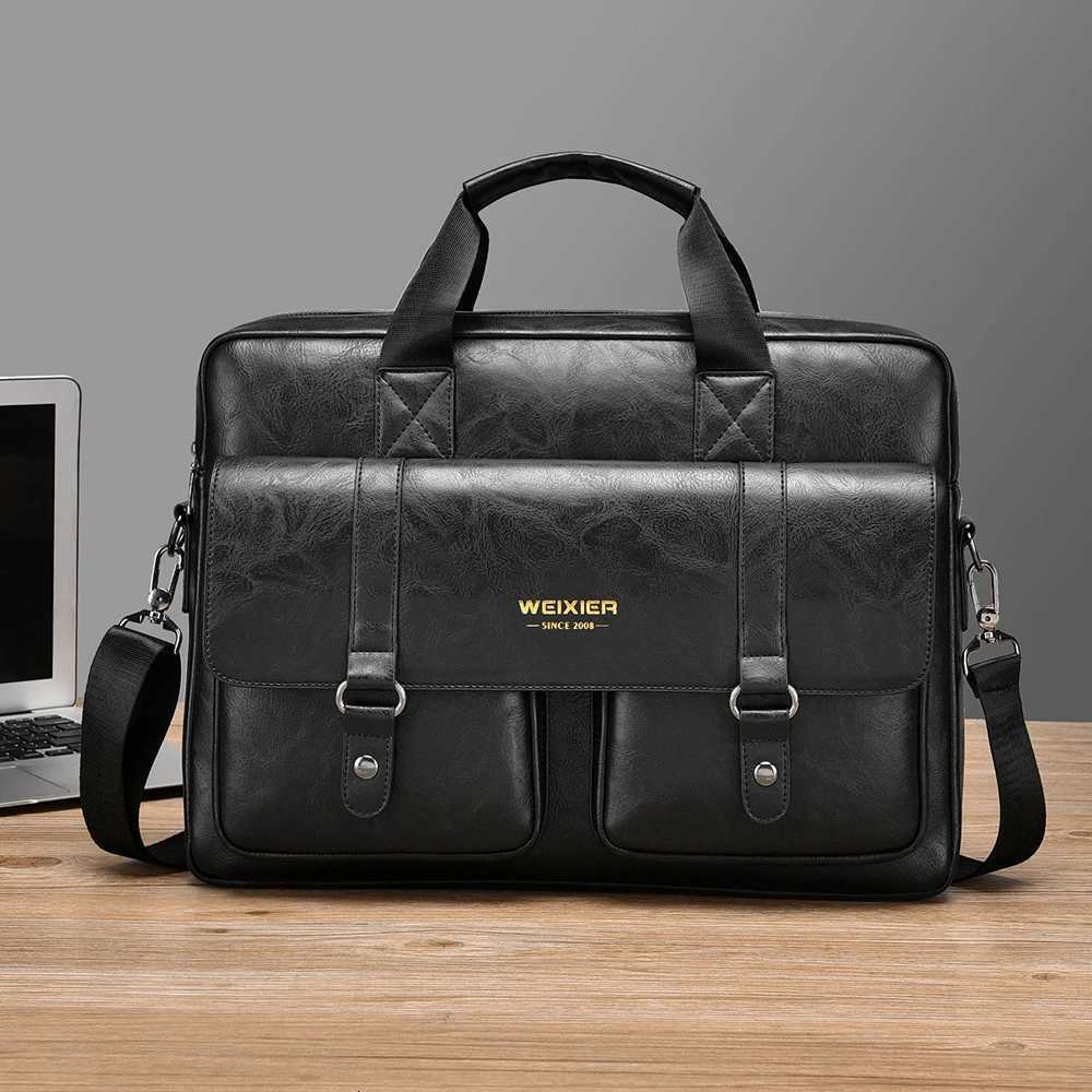 Mtiple Pockets Briefcase Mens Large Capacity Off Shoder Bag Waterproof Business Laptop Handbags Cmute Crossbody Bag Y251011