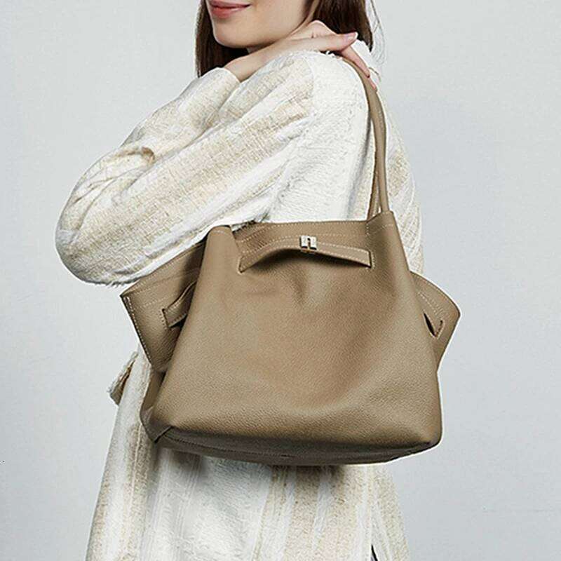 Designer bag 52 Burminsa Real 100% Genuine Leather Tote For Women 2025 Designer Underarm Shoulder Bags Big Shopping Ladies Handbags